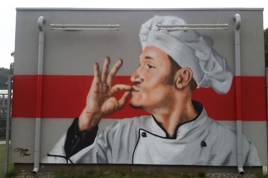 venkovní graffiti malba pro restauraci