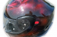 Custom airbrush designed helmet.