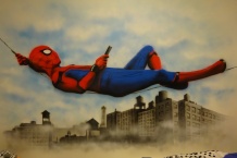 spiderman graffiti malba v dětském pokoji